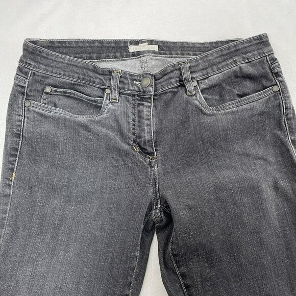 Eileen Fisher Jeans Skinny Women Size 8 Gray Charcoal Faded Stretch Retro Biker - Picture 5 of 9
